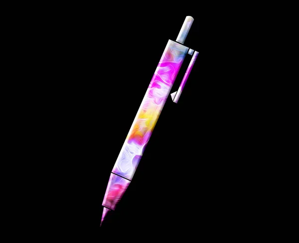 Illustrazione Una Penna Uno Sfondo Acquerello Colorato — Foto Stock