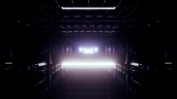 Futuristisk Bakgrund Med Abstrakt Glödande Neonljus Bra För Sci — Stockvideo