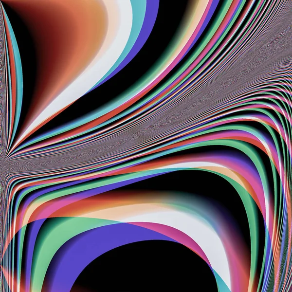 Een Illustratie Van Geometrische Kleurrijke Patronen Een Zwarte Achtergrond — Stockfoto