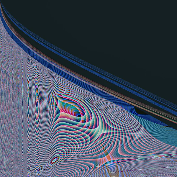 Illustration Black Background Vibrant Curvey Patterns — Stock Photo, Image