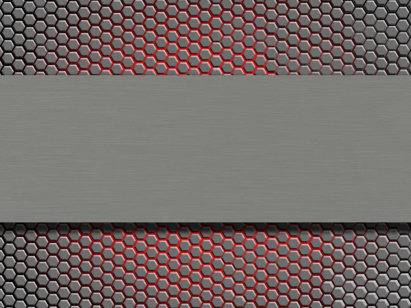 Abstrakcyjny Szary Wzór Plastra Miodu Czerwonym Neonowym Tle Miejscem Tekst — Zdjęcie stockowe
