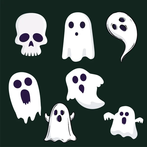Una Ilustración Fantasmas Espeluznantes Halloween — Foto de Stock