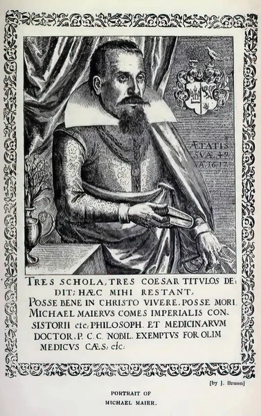 Grabado Michael Maier 1568 1622 Científico — Foto de Stock