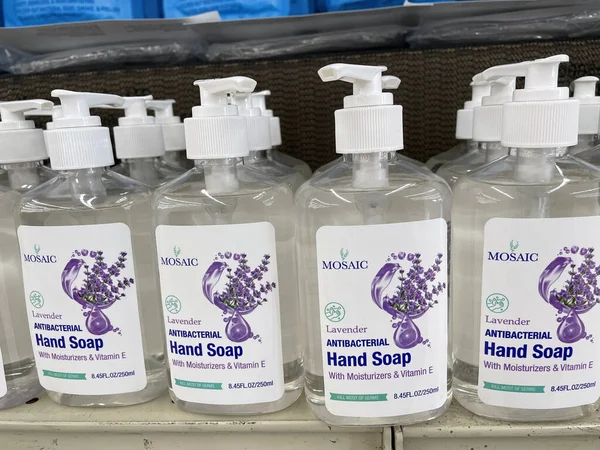 Fresno United States Feb 2021 Photo Mosaic Lavender Antibacterial Hand — стокове фото