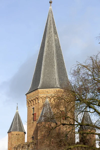 Sharp Tejado Puntiagudo Drogenapstoren Con Auténticos Cantos Ciudad Medieval Hanseática — Foto de Stock