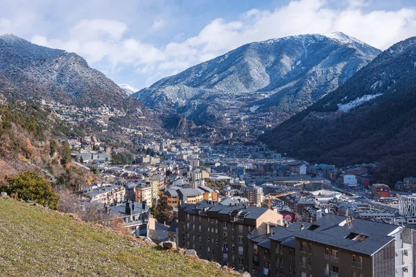 Başkent Andorra Nın Havadan Görünüşü Andorra Vella — Stok fotoğraf