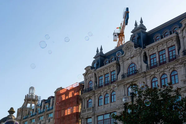 Burbujas Jabón Avenida Aliados Ciudad Oporto Fondo — Foto de Stock