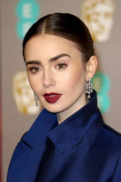 London United Kingdom Feb 2019 Lily Collins Attends British Academy — Stock Photo, Image