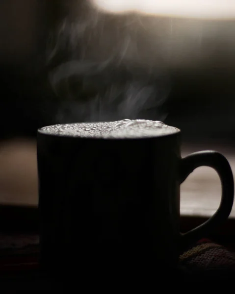 Primo Piano Una Tazza Caffè Caldo — Foto Stock