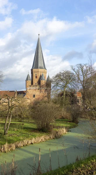 Drogenapstoren Eleva Sobre Los Jardines Ciudad Zutphen Medieval Holandés Contra —  Fotos de Stock