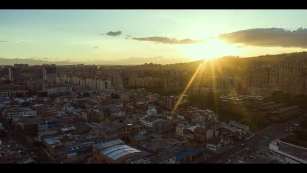 Aerial View Cityscape City Bogota Colombia Sunny Day — Stok video