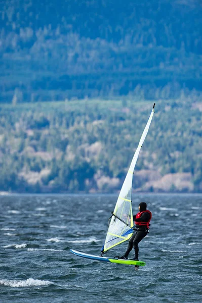 Sidney Canadá 2021 Windsrufing Patricia Bay North Saanich Vancouver Island —  Fotos de Stock