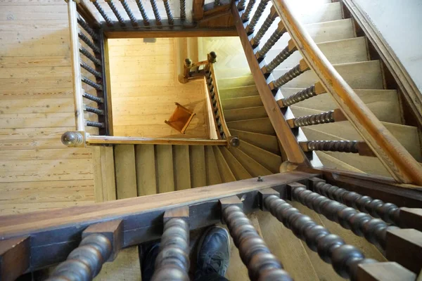 Une Vue Haut Bas Plusieurs Volées Escaliers — Photo