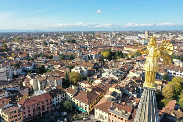 Tiro Aéreo Paisagem Urbana Pádua Itália Sob Luz Sol — Fotografia de Stock