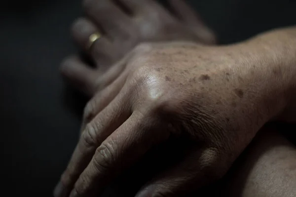 Closeup Shot Old Person Hands — Stock Photo, Image