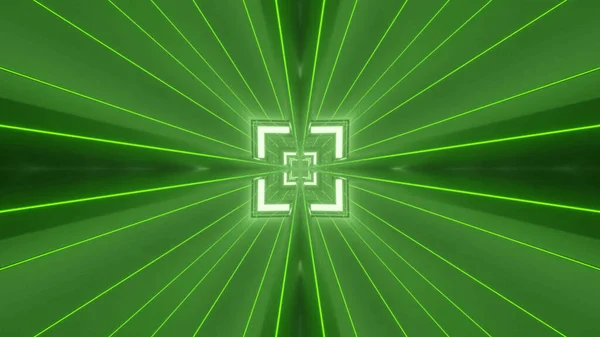 Εικονογράφηση Φουτουριστικού Φόντου Πράσινων Ακτίνων Φωτός — Φωτογραφία Αρχείου