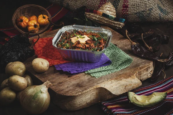 Délicieux Chili Con Carne Mexicain Chaud Avec Boeuf Haché Haricots — Photo