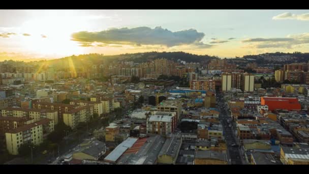 Aerial View Cityscape City Bogota Colombia Sunny Day — Stok video