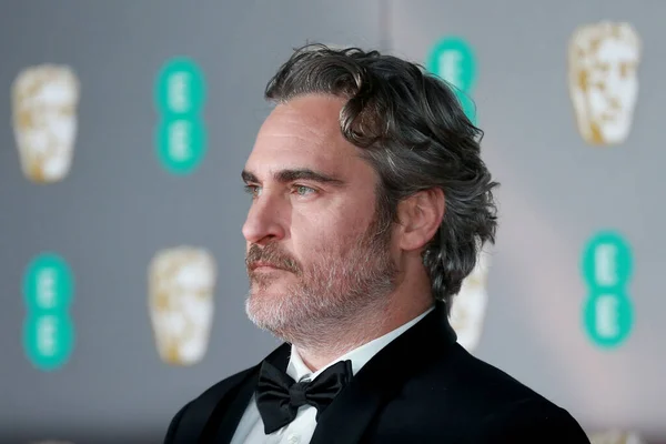 London United Kingdom Feb 2020 Joaquin Phoenix Menghadiri British Academy Stok Gambar