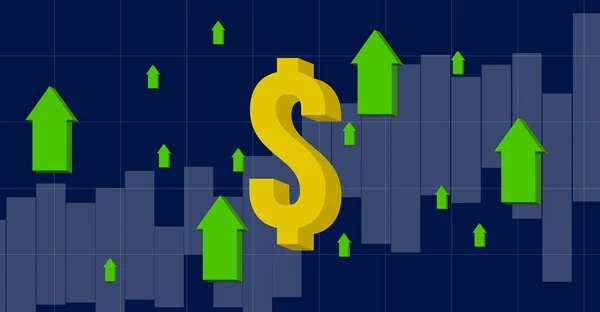 Een Vectorillustratie Van Een Stierenmarkt Stijgende Aandelenkoersen — Stockfoto