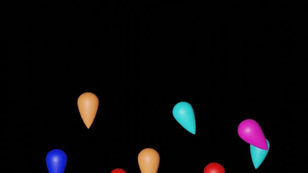 Colorful Balloons Shape Background Abstract Render — Stockvideo