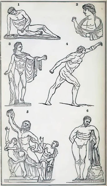 Illustrationer Döende Gallien Apollo Belvedere Herakles Borghese Gladiator Och Laocoon — Stockfoto