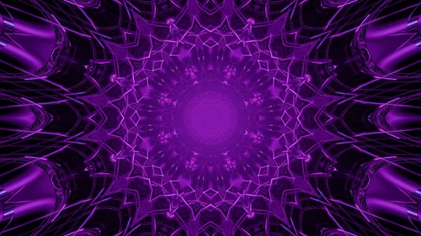 Abstraktní Futuristické Pozadí Purpurovým Kaleidoskopickým Vzorem — Stock fotografie