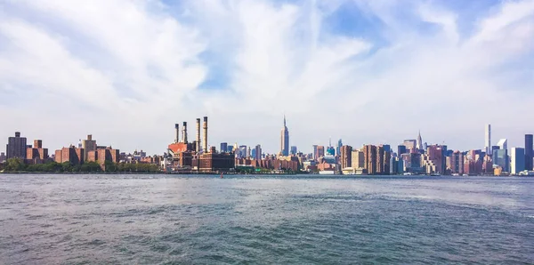 Panoramic Shoat New York City Sea Blue Sky — Stock Photo, Image