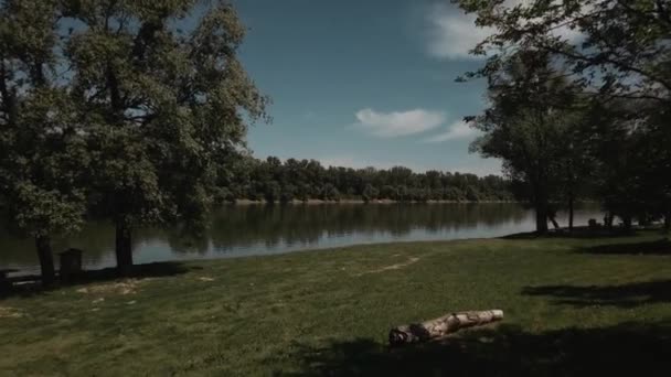 Prachtig Landschap Met Een Rivier — Stockvideo