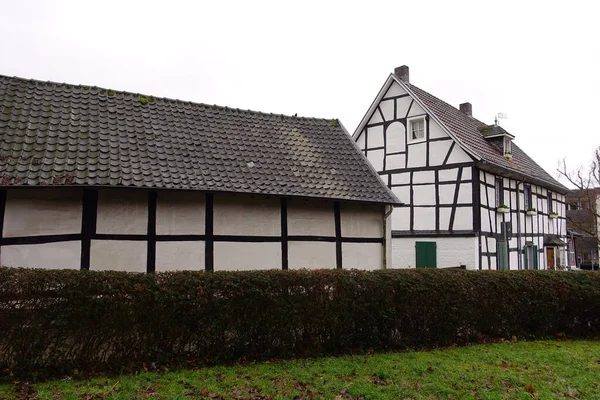 Primo Piano Due Edifici Graticcio Bergisch Gladbach Germania — Foto Stock