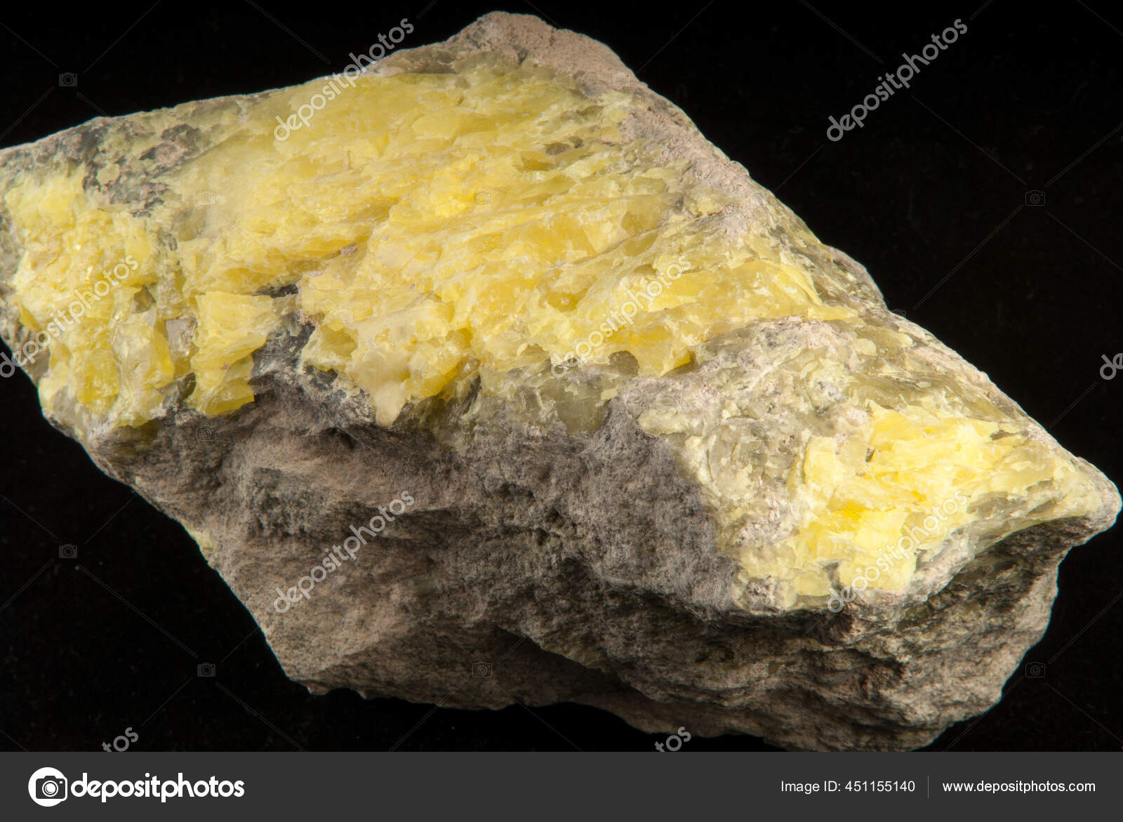 Pure Sulphur Sulfur Ore Sample Often Called Brimstone Stock Photo by ©Wirestock 451155140