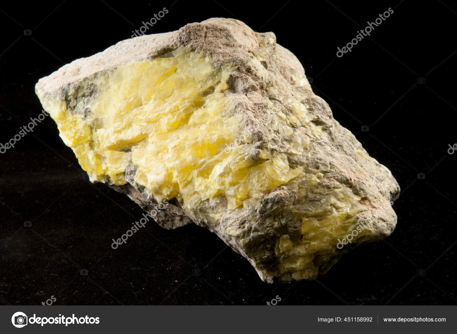 Pure Sulphur Sulfur Ore Sample Often Called Brimstone Stock Photo by