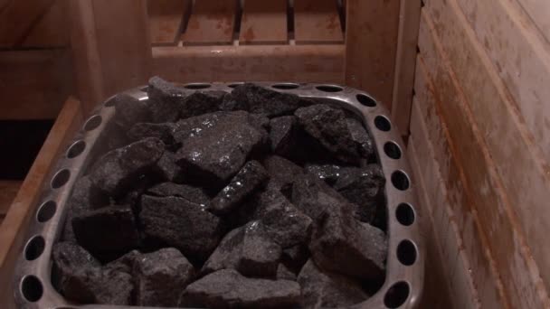 Sauna Heater Stones — Stock Video