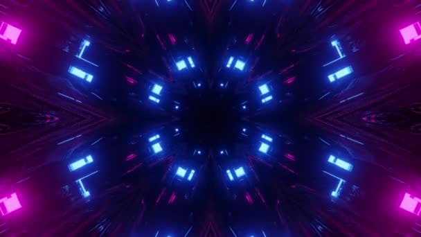 Futurystyczne Tło Abstrakcyjnymi Świecącymi Neonowymi Światłami — Wideo stockowe