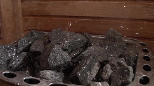 Sauna Con Calentador Piedras — Vídeo de stock