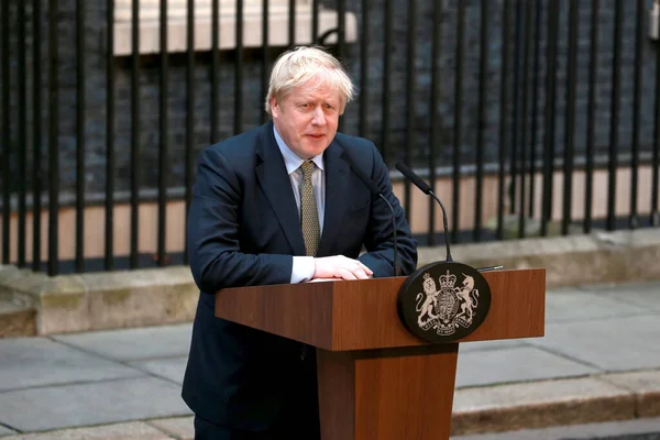 London United Kingdom Dec 2019 Boris Johnson Makes Statement Downing — Stock Photo, Image