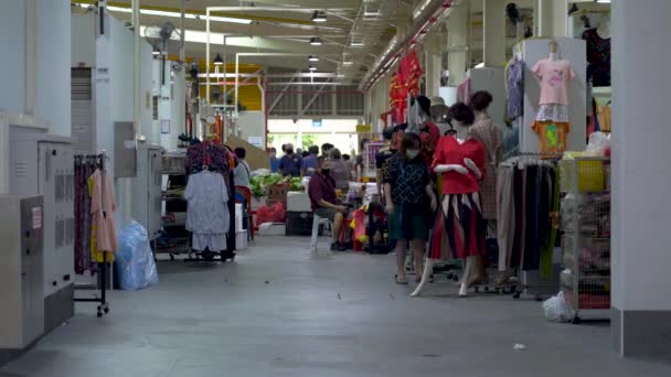 Singapur Februar 2021 Menschen Shoppen Auf Dem Toa Payoh Lorong — Stockvideo