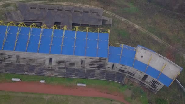 Een Luchtfoto Van Een Voetbalstadion Bouwplaats Bosnië Herzegovina — Stockvideo