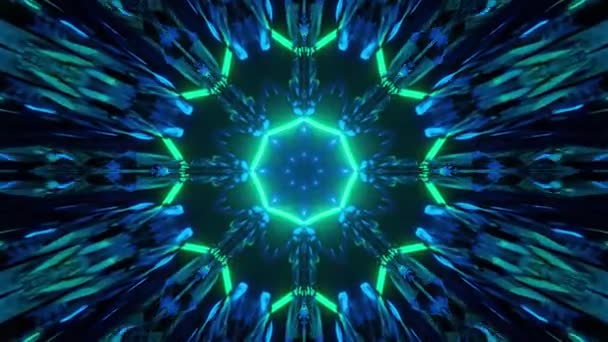 Futurystyczne Tło Abstrakcyjnymi Świecącymi Neonowymi Światłami — Wideo stockowe