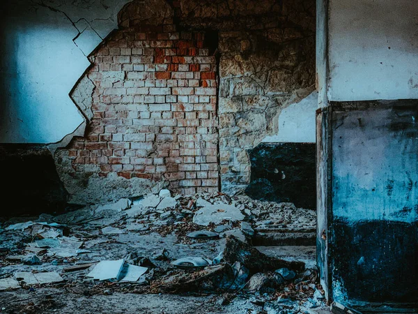 The ruined walls of an old abandoned building