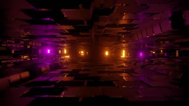 Futuristisk Bakgrund Med Abstrakt Glödande Neonljus — Stockvideo