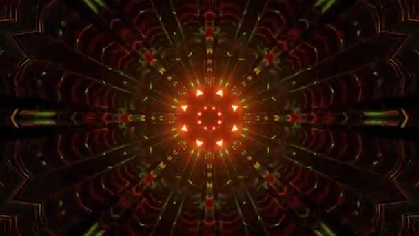 Videó Absztrakt Futurisztikus Kaleidoszkópos Party Fény Hatások Neon Fények Nagy — Stock videók