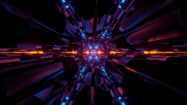 Videó Absztrakt Futurisztikus Kaleidoszkópos Party Fény Hatások Neon Fények Nagy — Stock videók