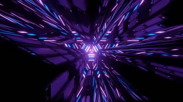 Vídeo Efeitos Luz Futuristas Kaleidoscopic Partido Abstrato Com Luzes Néon — Vídeo de Stock