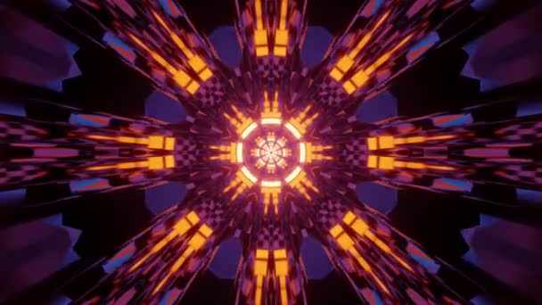 Videó Absztrakt Futurisztikus Kaleidoszkópos Party Fény Hatások Neon Fények Nagy — Stock videók