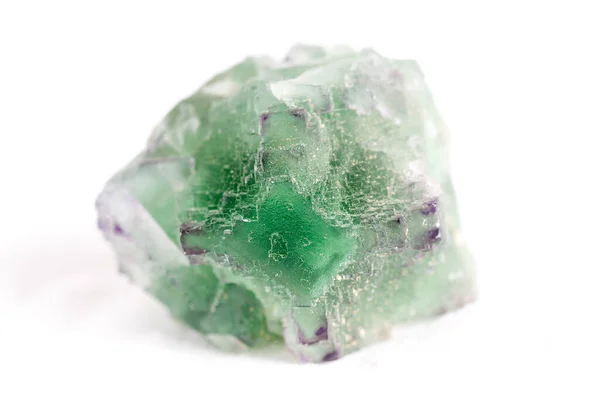 Duża Zielona Próbka Minerałów Kryształu Fluorytu — Zdjęcie stockowe