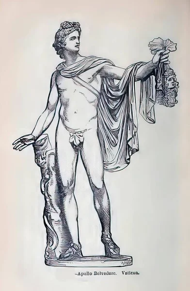 Uma Ilustração Deus Grego Apollo Apollo Belvedere — Fotografia de Stock