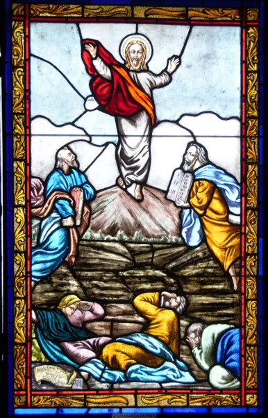 Targu Mures Romania February 2020 Stained Glass Window Representing Transfiguration — 图库照片