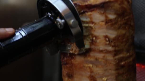 Donör Etini Kesen Bir Bıçağın Yakın Çekimi — Stok video