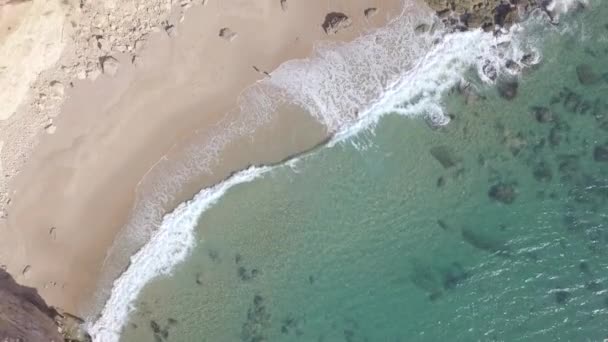 Вид Повітря Море Білим Піском — стокове відео